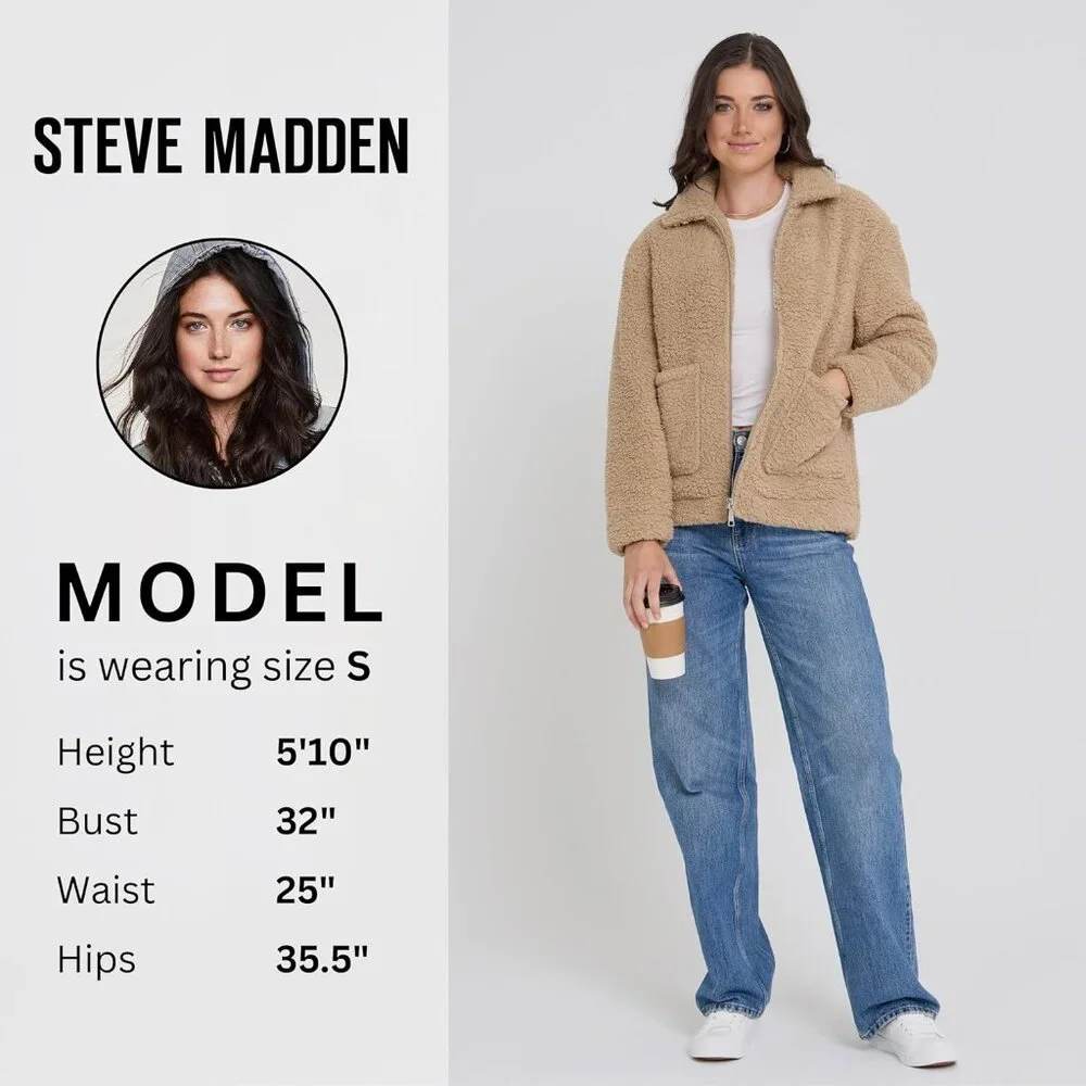 Jacket Women Sand Oversized Faux Winter Coats for Women Shearling Fleece Plus - Picture 2 of 7